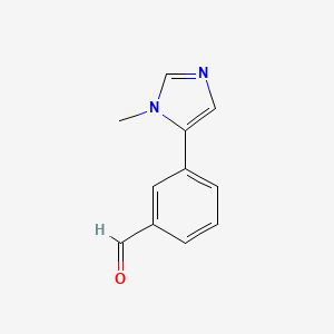 molecular formula C11H10N2O B15258182 3-(1-methyl-1H-imidazol-5-yl)benzaldehyde 