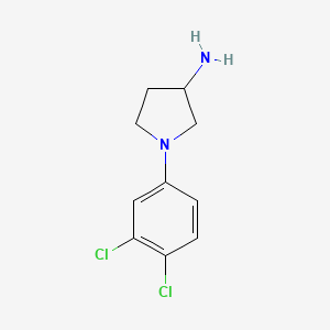 molecular formula C10H12Cl2N2 B1525819 1-(3,4-Dichlorophenyl)pyrrolidin-3-amine CAS No. 1183558-44-2