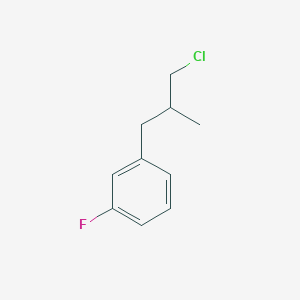 molecular formula C10H12ClF B15258198 1-(3-Chloro-2-methylpropyl)-3-fluoro-benzene 