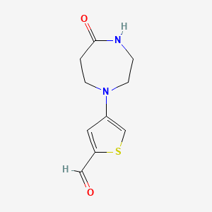 molecular formula C10H12N2O2S B15258206 4-(5-Oxo-1,4-diazepan-1-YL)thiophene-2-carbaldehyde 