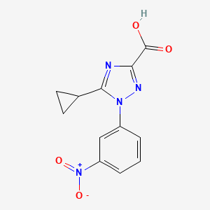 molecular formula C12H10N4O4 B15258261 5-Cyclopropyl-1-(3-nitrophenyl)-1H-1,2,4-triazole-3-carboxylic acid 