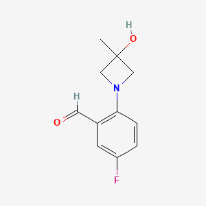 5-Fluoro-2-(3-hydroxy-3-methylazetidin-1-yl)benzaldehyde