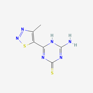 molecular formula C6H6N6S2 B15258296 4-Amino-6-(4-methyl-1,2,3-thiadiazol-5-YL)-1,3,5-triazine-2-thiol 