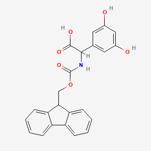 molecular formula C23H19NO6 B15258320 alpha-(Fmoc-amino)-3,5-dihydroxy-benzeneaceticacid 