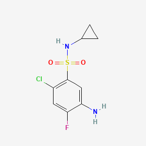 molecular formula C9H10ClFN2O2S B1525834 5-氨基-2-氯-N-环丙基-4-氟苯-1-磺酰胺 CAS No. 1249715-15-8