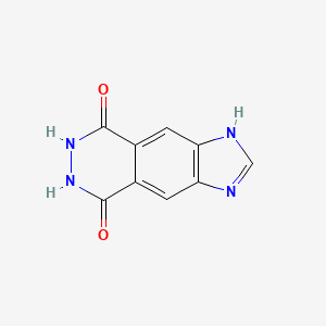 molecular formula C9H6N4O2 B15258344 6,7-dihydro-1H-imidazo[4,5-g]phthalazine-5,8-dione 