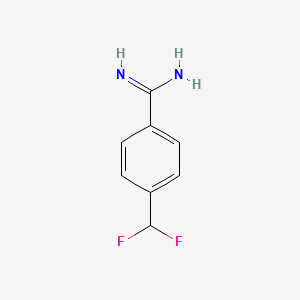 molecular formula C8H8F2N2 B15258346 4-(Difluoromethyl)benzene-1-carboximidamide 