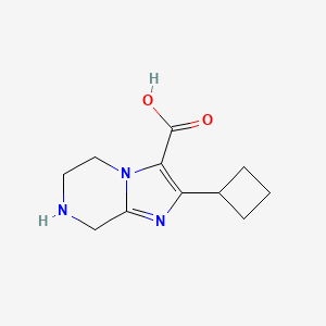 molecular formula C11H15N3O2 B15258348 2-Cyclobutyl-5H,6H,7H,8H-imidazo[1,2-a]pyrazine-3-carboxylic acid 