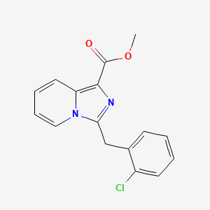 molecular formula C16H13ClN2O2 B1525835 Methyl 3-[(2-chlorophenyl)methyl]imidazo[1,5-a]pyridine-1-carboxylate CAS No. 1020253-32-0