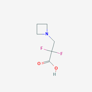 molecular formula C6H9F2NO2 B15258359 3-(Azetidin-1-yl)-2,2-difluoropropanoic acid 