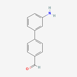 molecular formula C13H11NO B15258362 4-(3-Aminophenyl)benzaldehyde CAS No. 1093758-72-5