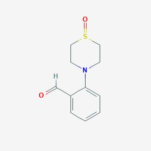 molecular formula C11H13NO2S B15258372 2-(1-Oxo-1lambda4-thiomorpholin-4-yl)benzaldehyde 