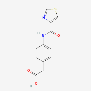 molecular formula C12H10N2O3S B1525843 2-[4-(1,3-Thiazole-4-amido)phenyl]acetic acid CAS No. 1334146-31-4