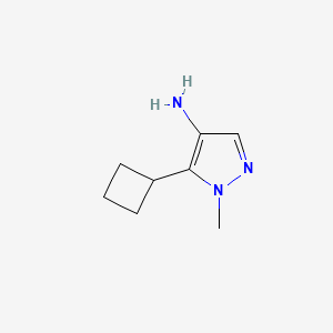 molecular formula C8H13N3 B15258430 5-Cyclobutyl-1-methyl-1H-pyrazol-4-amine 