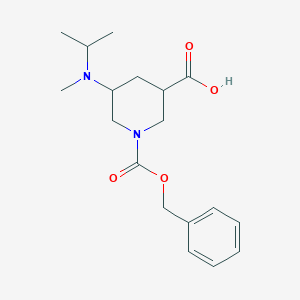 molecular formula C18H26N2O4 B15258466 1-[(Benzyloxy)carbonyl]-5-[methyl(propan-2-yl)amino]piperidine-3-carboxylic acid 