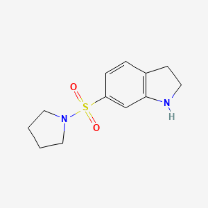 molecular formula C12H16N2O2S B1525849 6-(吡咯烷-1-磺酰基)-2,3-二氢-1H-吲哚 CAS No. 1307239-56-0