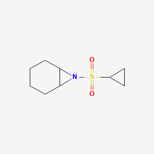 molecular formula C9H15NO2S B15258501 7-(Cyclopropanesulfonyl)-7-azabicyclo[4.1.0]heptane 