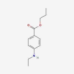 molecular formula C12H17NO2 B15258510 Propyl 4-(ethylamino)benzoate 