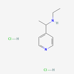 molecular formula C9H16Cl2N2 B1525853 Ethyl[1-(pyridin-4-yl)ethyl]amine dihydrochloride CAS No. 1334146-92-7