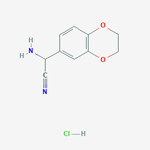 2-Amino-2-(2,3-dihydro-1,4-benzodioxin-6-yl)acetonitrile hydrochloride