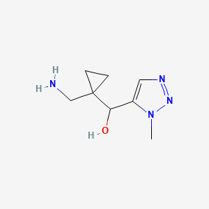 molecular formula C8H14N4O B15258549 [1-(Aminomethyl)cyclopropyl](1-methyl-1H-1,2,3-triazol-5-yl)methanol 