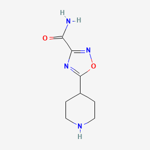 molecular formula C8H12N4O2 B1525855 5-(Piperidin-4-yl)-1,2,4-oxadiazole-3-carboxamide CAS No. 1334147-59-9