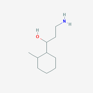 molecular formula C10H21NO B15258558 3-Amino-1-(2-methylcyclohexyl)propan-1-ol 