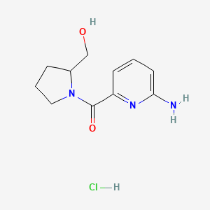 molecular formula C11H16ClN3O2 B1525856 [1-(6-Aminopyridine-2-carbonyl)pyrrolidin-2-yl]methanol hydrochloride CAS No. 1334148-38-7