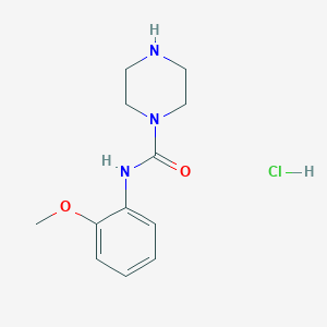 molecular formula C12H18ClN3O2 B15258564 N-(2-methoxyphenyl)piperazine-1-carboxamide hydrochloride 