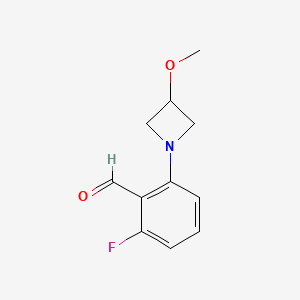 molecular formula C11H12FNO2 B15258567 2-Fluoro-6-(3-methoxyazetidin-1-yl)benzaldehyde 