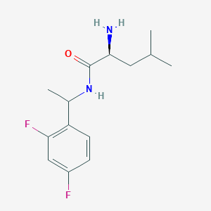 molecular formula C14H20F2N2O B15258596 (2S)-2-Amino-N-[1-(2,4-difluorophenyl)ethyl]-4-methylpentanamide 