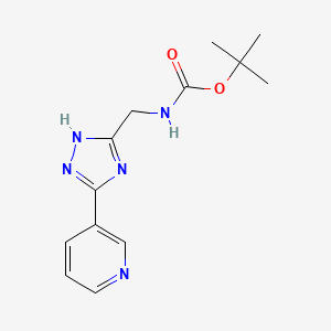 molecular formula C13H17N5O2 B1525861 tert-butyl N-{[5-(pyridin-3-yl)-4H-1,2,4-triazol-3-yl]methyl}carbamate CAS No. 1352496-36-6