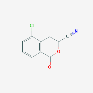 molecular formula C10H6ClNO2 B15258625 5-Chloro-1-oxo-3,4-dihydro-1H-2-benzopyran-3-carbonitrile 