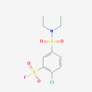 molecular formula C10H13ClFNO4S2 B15258643 2-Chloro-5-(diethylsulfamoyl)benzene-1-sulfonyl fluoride 