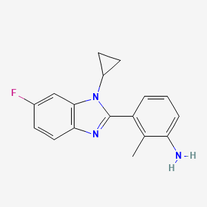 molecular formula C17H16FN3 B1525867 3-(1-cyclopropyl-6-fluoro-1H-1,3-benzodiazol-2-yl)-2-methylaniline CAS No. 1354952-41-2