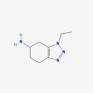 molecular formula C8H14N4 B15258682 1-Ethyl-4,5,6,7-tetrahydro-1H-1,2,3-benzotriazol-6-amine 