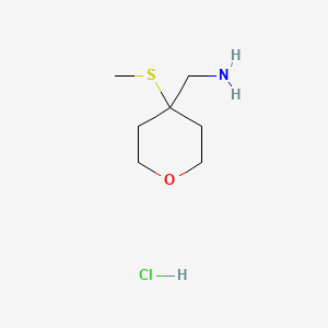molecular formula C7H16ClNOS B1525869 [4-(甲硫烷基)氧杂-4-基]甲胺盐酸盐 CAS No. 1354952-89-8