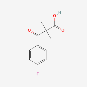 molecular formula C11H11FO3 B15258700 3-(4-Fluorophenyl)-2,2-dimethyl-3-oxopropanoic acid 