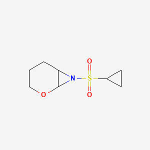 molecular formula C8H13NO3S B15258717 7-(Cyclopropanesulfonyl)-2-oxa-7-azabicyclo[4.1.0]heptane 