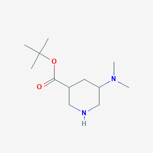 molecular formula C12H24N2O2 B15258749 tert-Butyl 5-(dimethylamino)piperidine-3-carboxylate 