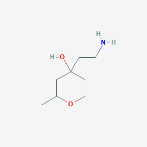 molecular formula C8H17NO2 B15258757 4-(2-Aminoethyl)-2-methyloxan-4-OL 