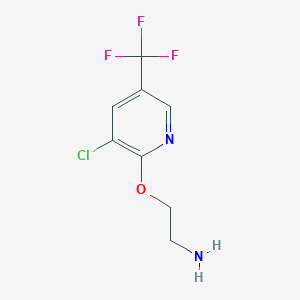 molecular formula C8H8ClF3N2O B1525883 2-(2-Aminoethoxy)-3-chloro-5-(trifluoromethyl)pyridine CAS No. 1115029-75-8