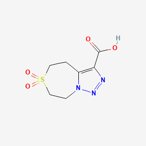 molecular formula C7H9N3O4S B15258864 6,6-Dioxo-4,5,7,8-tetrahydrotriazolo[1,5-d][1,4]thiazepine-3-carboxylic acid 