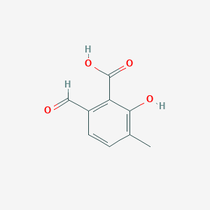 molecular formula C9H8O4 B15258888 6-Formyl-2-hydroxy-3-methylbenzoic acid 