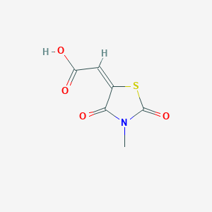 molecular formula C6H5NO4S B15258892 (E)-2-(3-Methyl-2,4-dioxothiazolidin-5-ylidene)acetic acid 