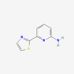 molecular formula C8H7N3S B15258922 6-(1,3-Thiazol-2-yl)pyridin-2-amine 