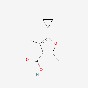 molecular formula C10H12O3 B15258923 5-Cyclopropyl-2,4-dimethylfuran-3-carboxylic acid 