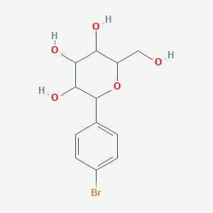 molecular formula C12H15BrO5 B15258933 2-(4-Bromophenyl)-6-(hydroxymethyl)oxane-3,4,5-triol 