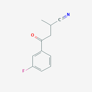 molecular formula C11H10FNO B1525894 4-(3-氟苯基)-2-甲基-4-氧代丁腈 CAS No. 1172850-41-7