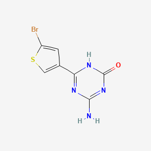 molecular formula C7H5BrN4OS B15258943 4-Amino-6-(5-bromothiophen-3-yl)-2,5-dihydro-1,3,5-triazin-2-one 